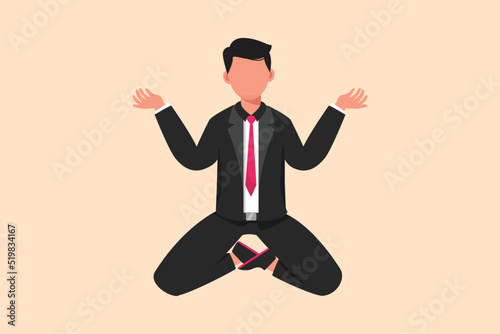 Business design drawing sad and shocked young businessman kneeling and pray. Losing money, economy crisis, bankrupt, depressed. Manager standing on his knees. Flat cartoon style vector illustration