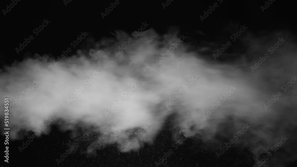 Aggressive pressurized steam flows from left to right on black background Aggressive pressurized steam flows from left to right on black background