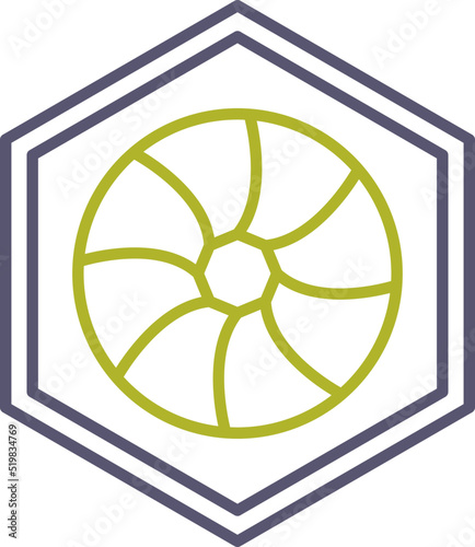 Unique Hexagonal Diaphram Vector Icon