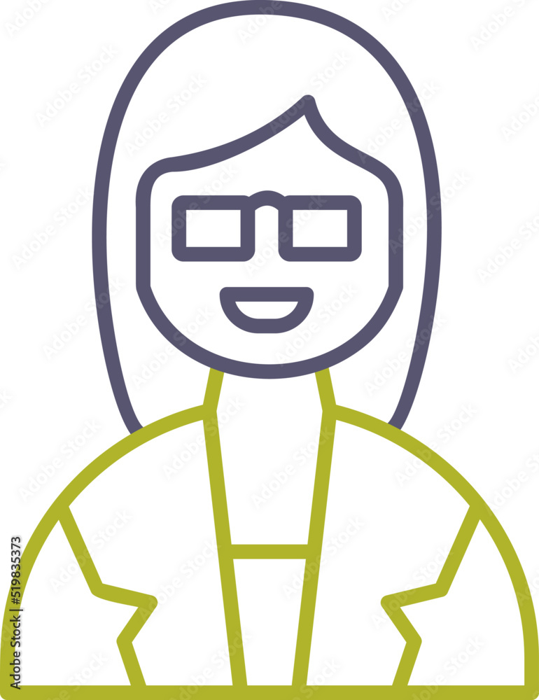 Unique Female Professor Vector Icon Unique Female Professor Vector Icon
