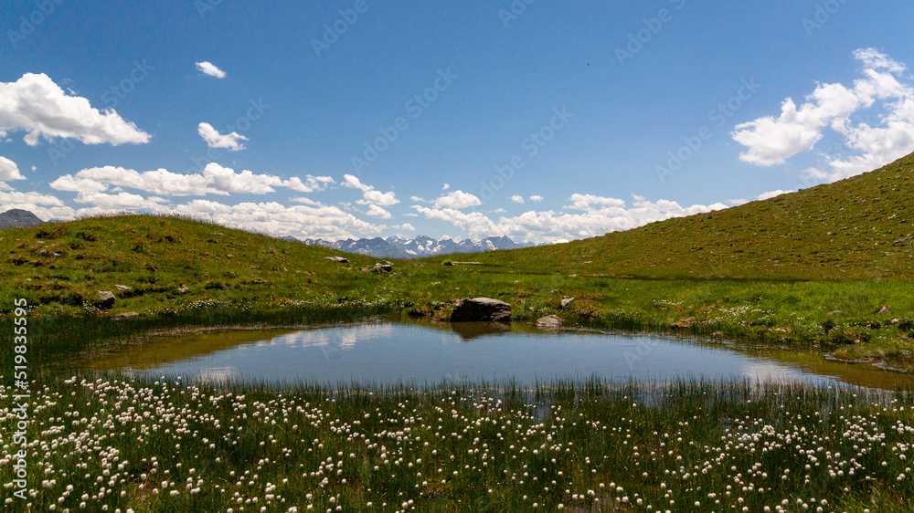 lake in the mountains in the summer in the austrian alps