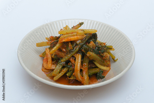 Delicious looking radish kimchi in a bowl