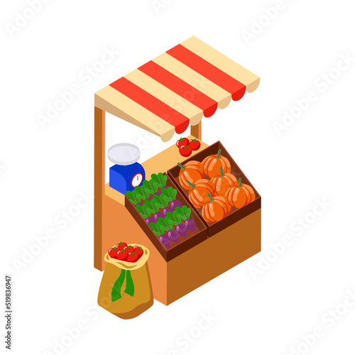 Stall With Vegetables Composition