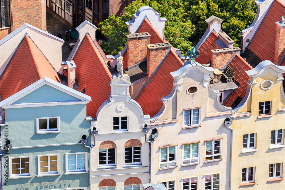 Colorful buildings in the Old Town of Gdansk, Poland