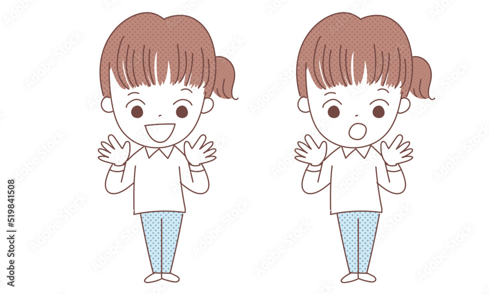 お手上げポーズの女性 お手上げポーズの女性
