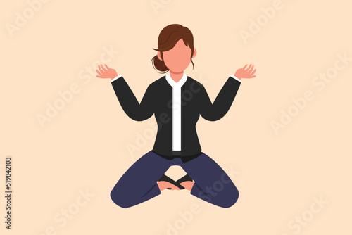 Business flat drawing sad and shocked young businesswoman kneeling and pray. Losing money, economy crisis, bankrupt, depressed. Female manager standing on her knees. Cartoon design vector illustration