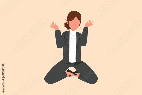 Business flat cartoon drawing depressed businesswoman despair suffer grief. Manager sad gesture expression. Worker burnout syndrome. Depression disorder, sorrow. Graphic design vector illustration