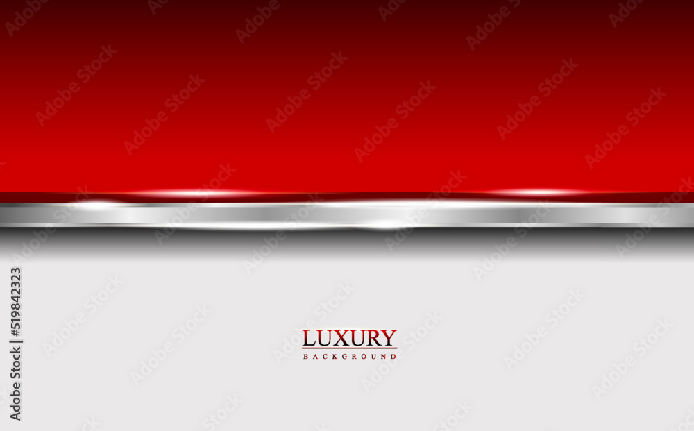 Luxury metallic elegant shiny red white gradient template background design