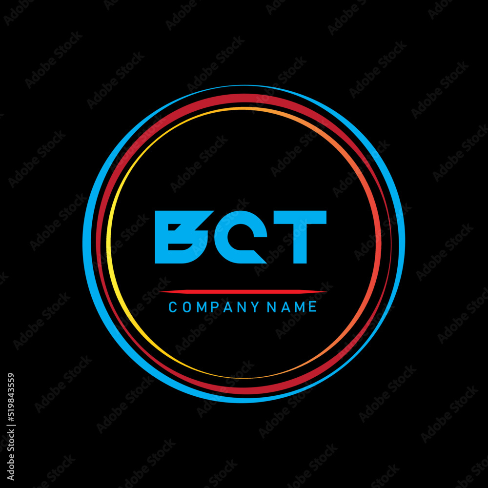 BCT ,B C T letter logo design with Circle, round shape, BCT alphabet ...