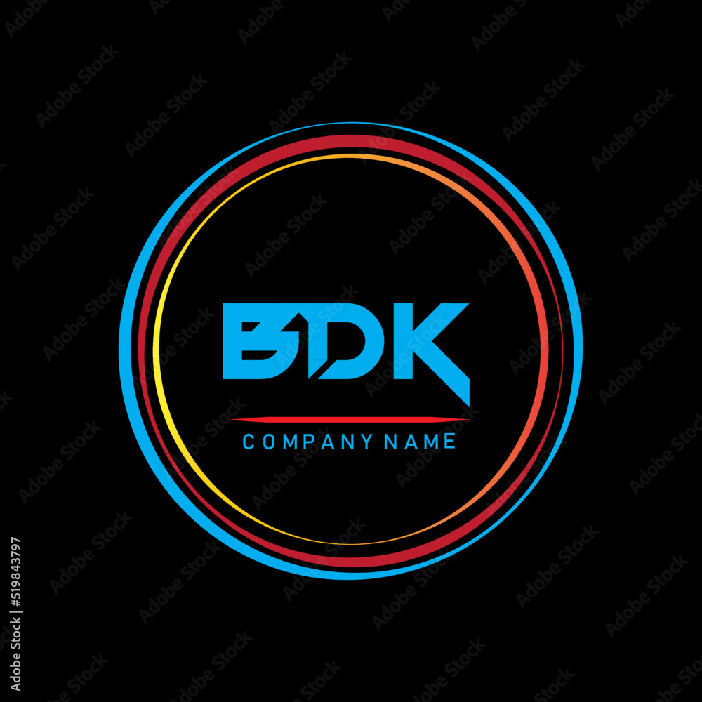 BDK,B D K Alphabet Letter Design With Creative Circle ,B D K Letter ...