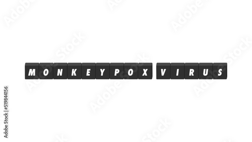 monkeypoxの文字が入った黒いブロックのイラスト - サル痘のイメージ素材 