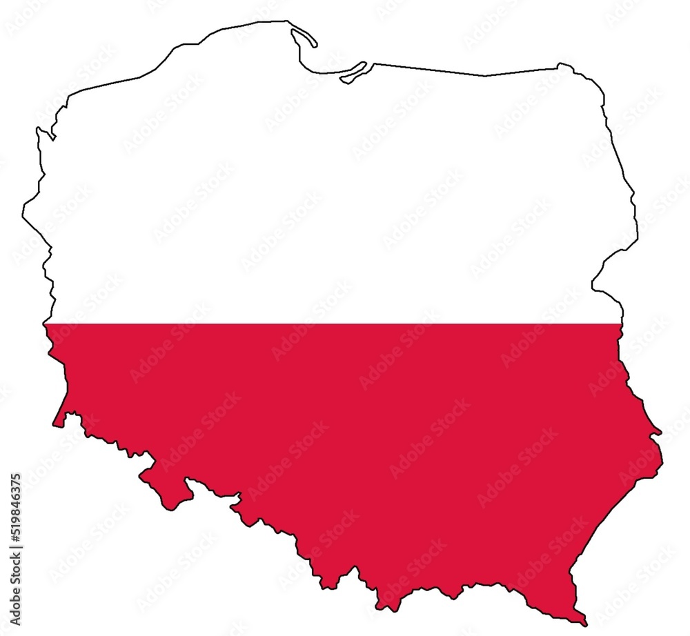 Fototapeta premium Poland's map with flag