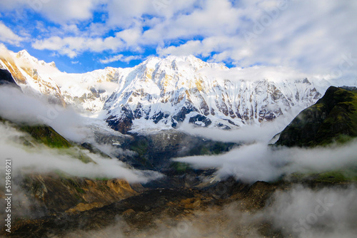Annapurna peak landscape with snow