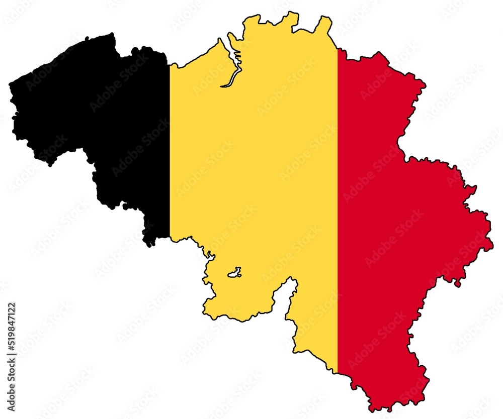 Obraz premium Belgium map with flag