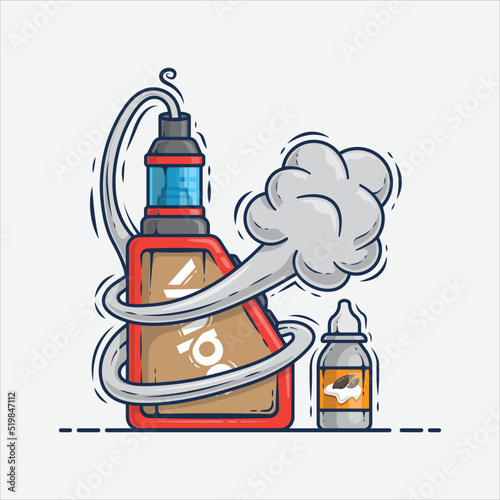 electric cigarette carton illustration
