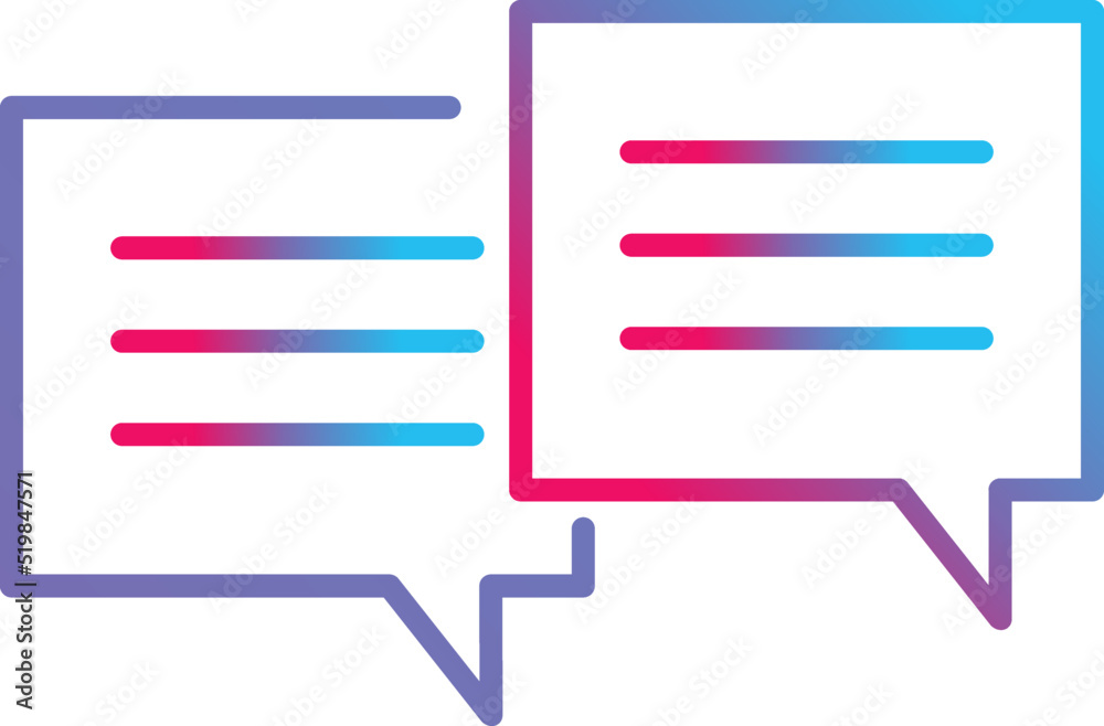 Unique Two Chat Bubbles Vector Icon Unique Two Chat Bubbles Vector Icon
