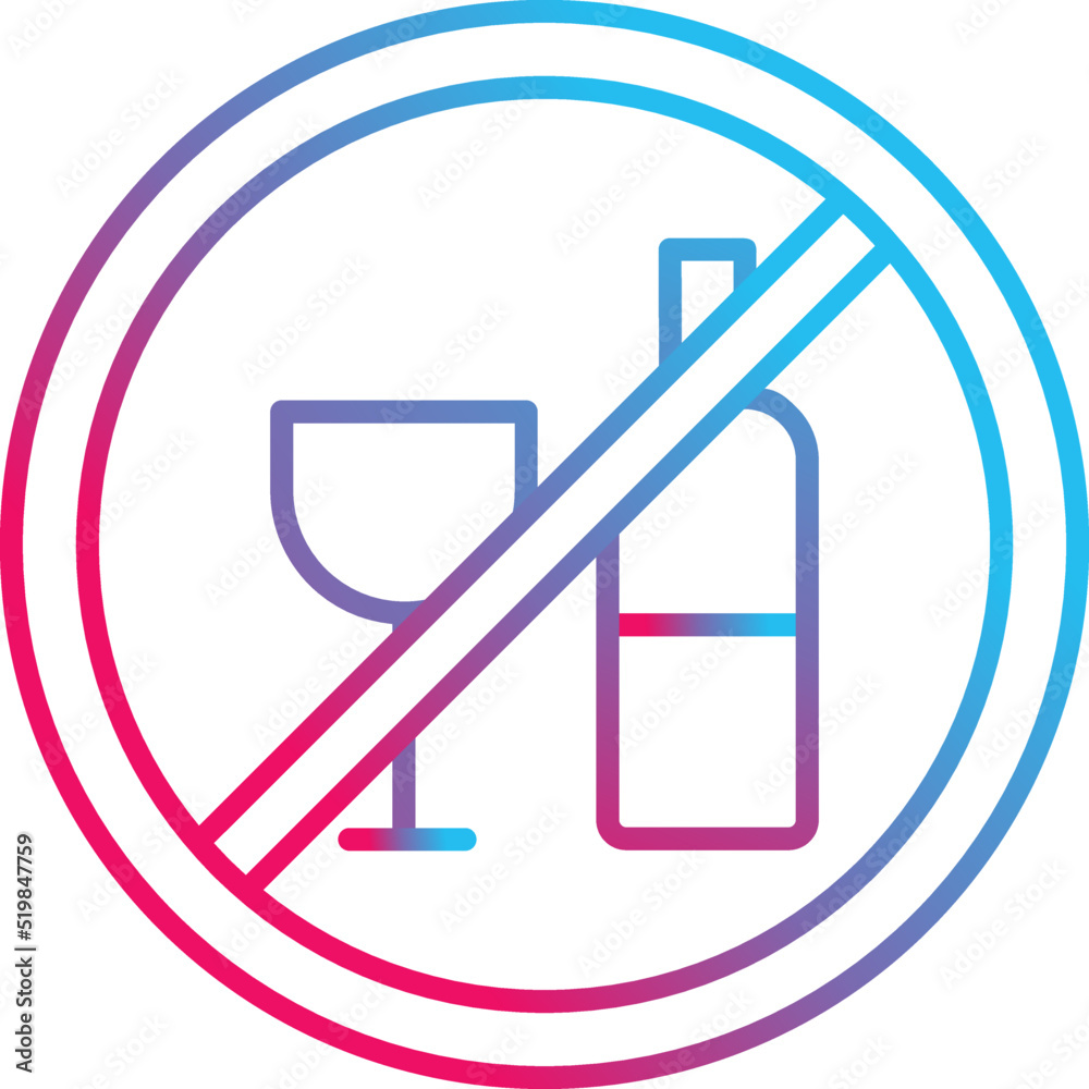 No Drinking Vector Icon