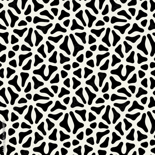 Vector seamless pattern. Modern stylish texture. Repeating geometric tiles with hand-drawn careless triangles. Monochrome creative print. Contemporary graphic design.