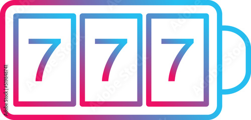 Slot Machine with Sevens Vector Icon