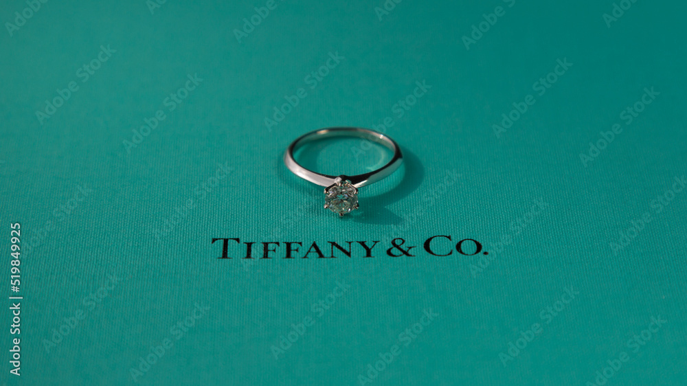 MOSCOW, RUSSIA JUNE 09, 2021 The Tiffany Iconic Engagement Diamond