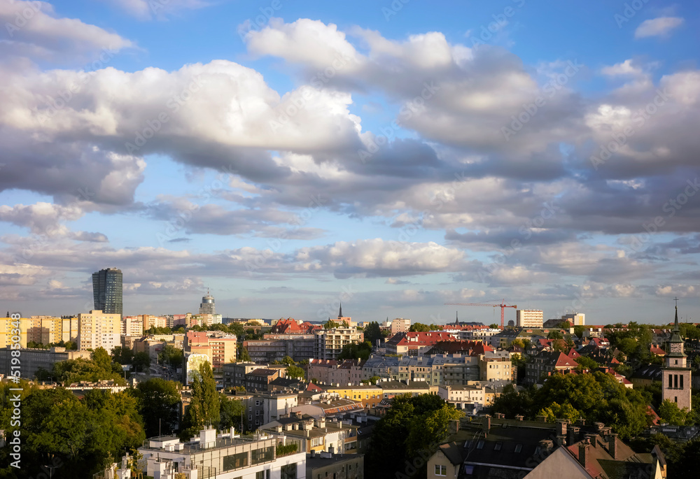 Cloudscape over City of Szczecin, Poland.