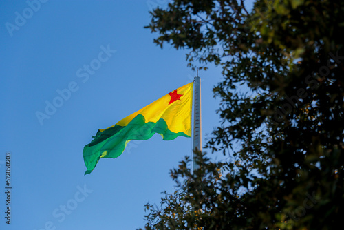 flags on sky background