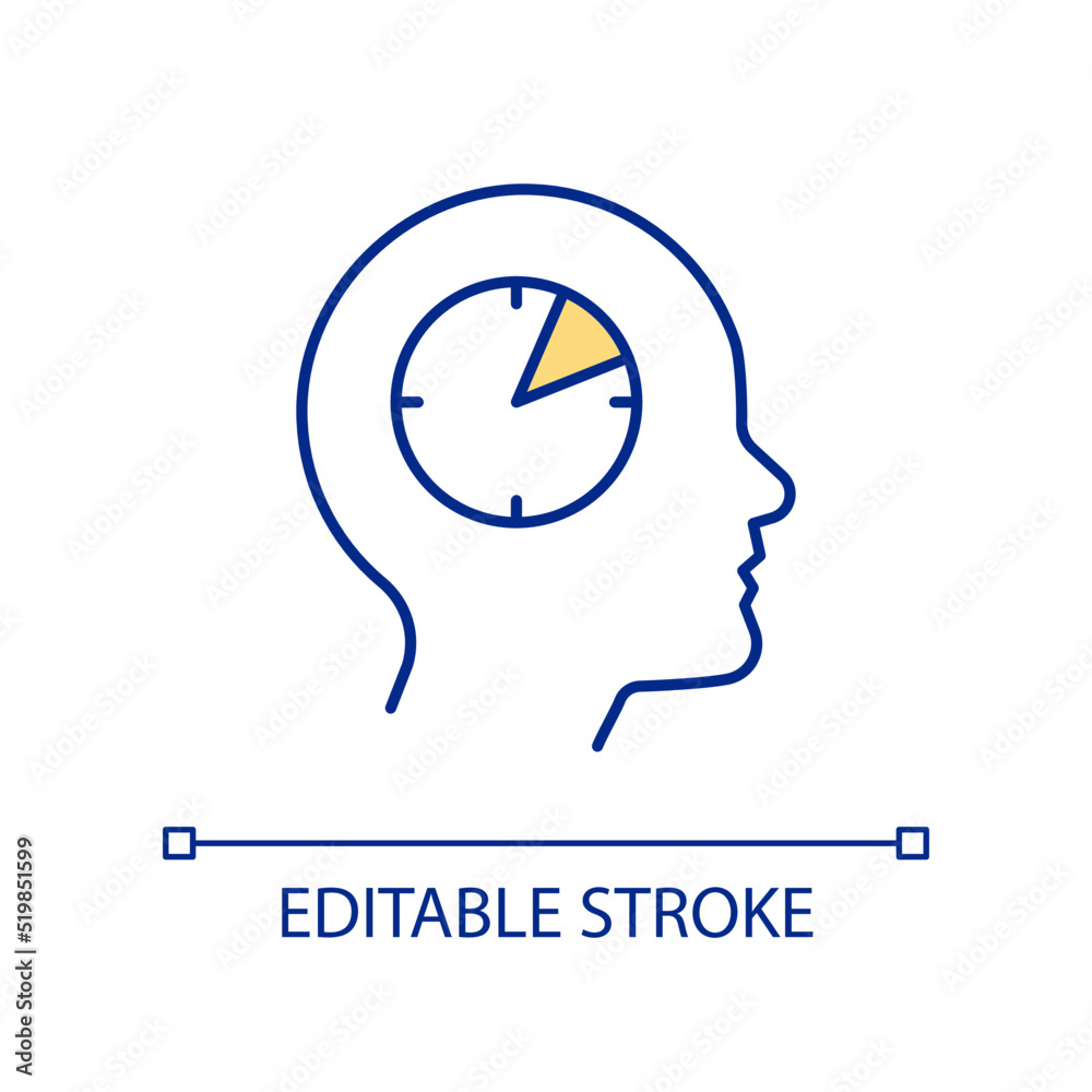 Shortterm memory RGB color icon. Shortlived storage of information in