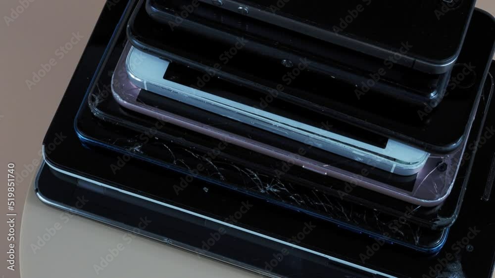 Outdated models of mobile phones and smartphones. Rotation of old smartphones. Outdated models of mobile phones and smartphones. Rotation of old smartphones.