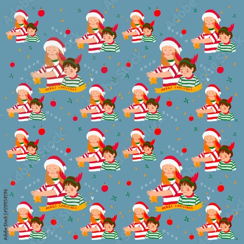 Wallpaper Mural Christmas background. Christmas wallpaper. Christmas illustration kids Torontodigital.ca