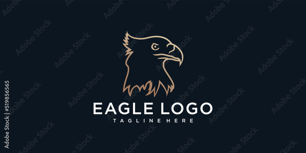 Eagle logo with creative design illustration Premium Vector