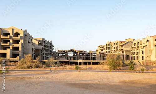 Konstfotografi unfinished building in Sahl Hasheesh, Hurghada, Red Sea, Egypt