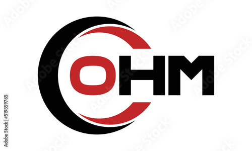 OHM swoosh three letter logo design vector template | monogram logo | abstract logo | wordmark logo | letter mark logo | business logo | brand logo | flat logo | minimalist logo | text | word | symbol