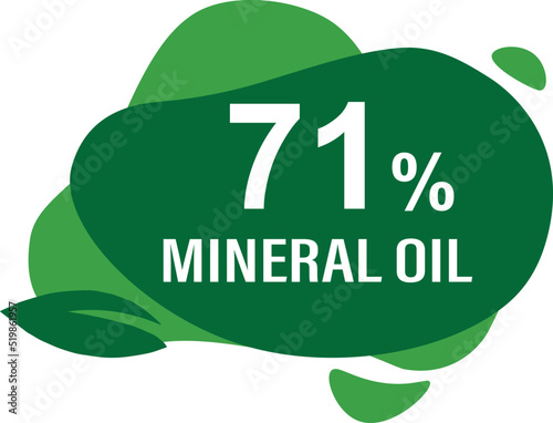 percentage mineral oil free wonderfull rounded shape design element vector illustration for promo sign label on white background with fantastic font and white color
