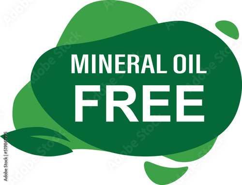 percentage mineral oil free wonderfull rounded shape design element vector illustration for promo sign label on white background with fantastic font and white color