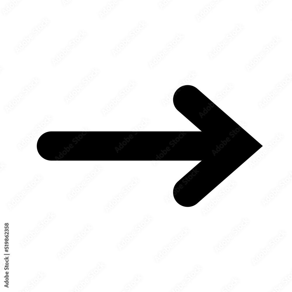Right Arrow vector icon. Black Arrow symbol. Right Arrow vector icon. Black Arrow symbol.