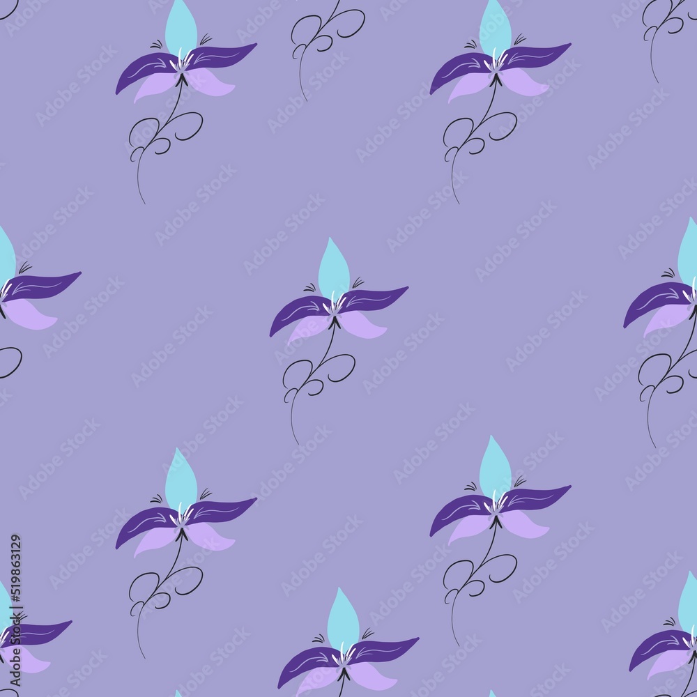 seamless pattern with cute flowers 