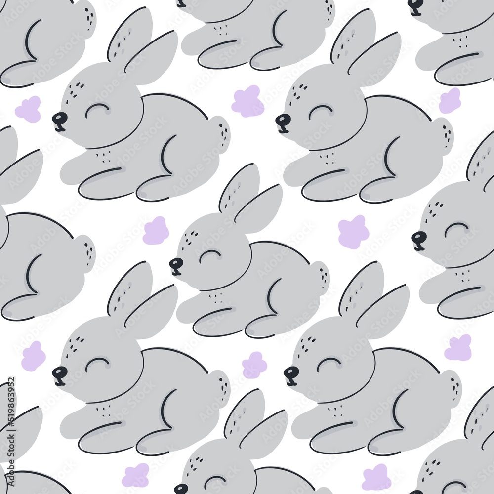 Fototapeta premium seamless pattern with rabbits