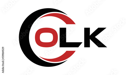 Fotografie OLK swoosh three letter logo design vector template | monogram logo | abstract l