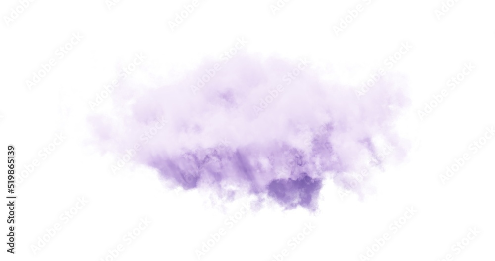 Purple cloud on white background. 3d rendering.