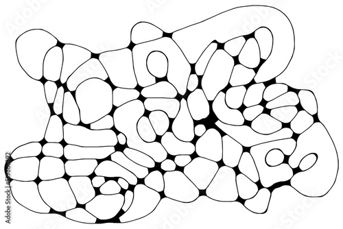 Neurographic lines sketch vector illustration. Abstract chaotic wavy curves pattern. Hand drawn monochrome neuroart