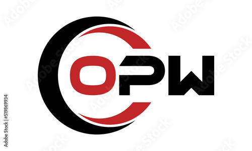 OPW swoosh three letter logo design vector template | monogram logo | abstract logo | wordmark logo | letter mark logo | business logo | brand logo | flat logo | minimalist logo | text | word | symbol photo