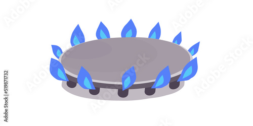 Gas burner. Natural fuel. Blue fire.