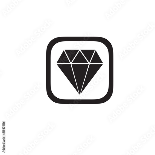 Trendy diamond app icon in flat style isolated on white background. 
Icon for the presentation, brochure, catalog, poster, book, magazines and apps.
Vector illustration, EPS10.