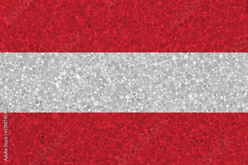 austria flag on styrofoam texture. national flag painted on the surface of plastic foam