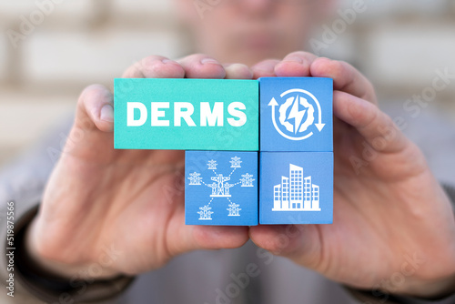 DERMS Distributed Energy Resource Management System Concept. photo