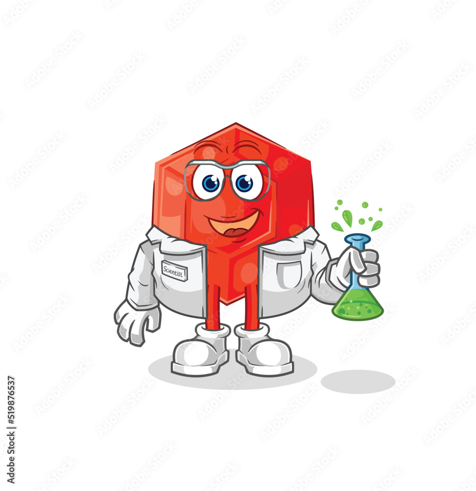 ruby scientist character. cartoon mascot vector ruby scientist character. cartoon mascot vector