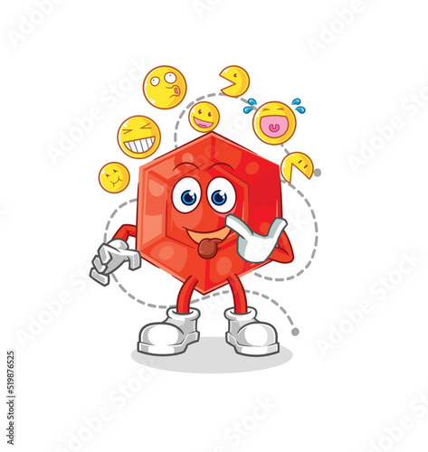 ruby laugh and mock character. cartoon mascot vector
