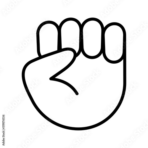 Punch, Clenched Fist icon. Squeezed fist. Vector illustration.