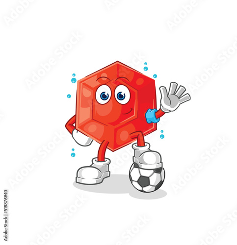 ruby playing soccer illustration. character vector