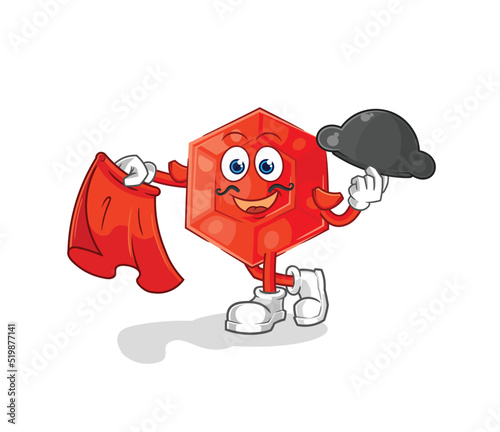 ruby matador with red cloth illustration. character vector